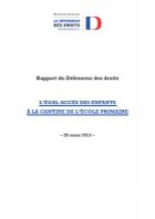Rapport du Défenseur des droits sur l’égal accès des enfants à la cantine de l’école primaire