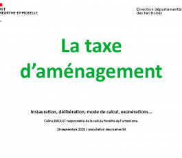 Webinaire sur la taxe d’aménagement