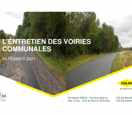 Webinaire sur l’entretien des voiries communales