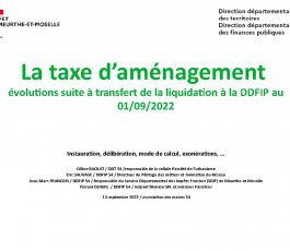 Webinaire sur le partage de la taxe d’aménagement