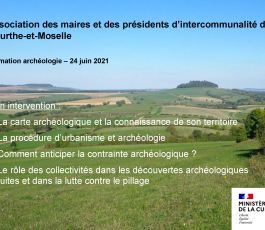 Webinaire sur l’archéologie préventive