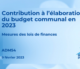 Webinaire sur les principales mesures de la loi de finances qui concernent les collectivités