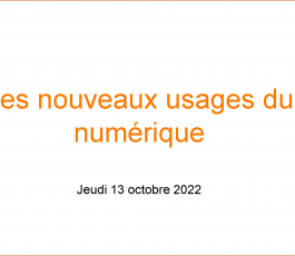 Webinaire sur les nouveaux usages du numérique