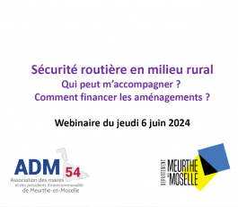 Webinaire sur la sécurité routière en milieu rural