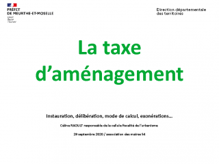 Webinaire sur la taxe d’aménagement