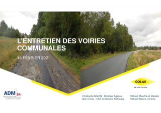 Webinaire sur l’entretien des voiries communales