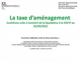 Webinaire sur le partage de la taxe d’aménagement