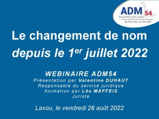 Webinaire sur le changement de nom