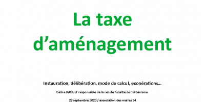 Webinaire sur la taxe d’aménagement