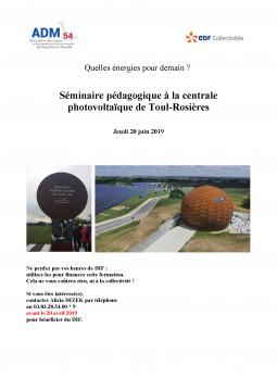 Séminaire pédagogique à la centrale photovoltaïque de Toul-Rosières