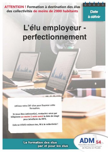L'élu employeur - perfectionnement